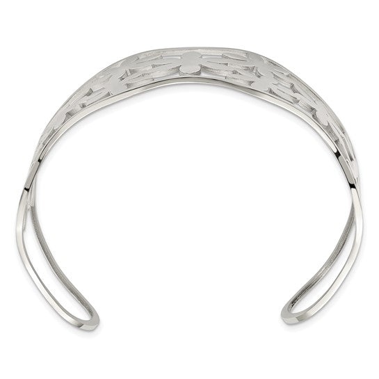 Stainless Steel Flowers Cuff Bangle, photo 2 of 3
