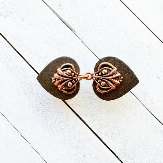 KardiKlips Leather Clothing Cinch Clip - Copper & Dark Gray, photo 2 of 6