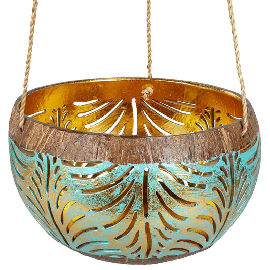 Coconut hanging lantern for garden or patio