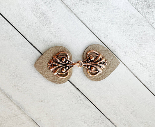 KardiKlips Cinch Clip - Copper on Champagne Leather, photo 1 of 5