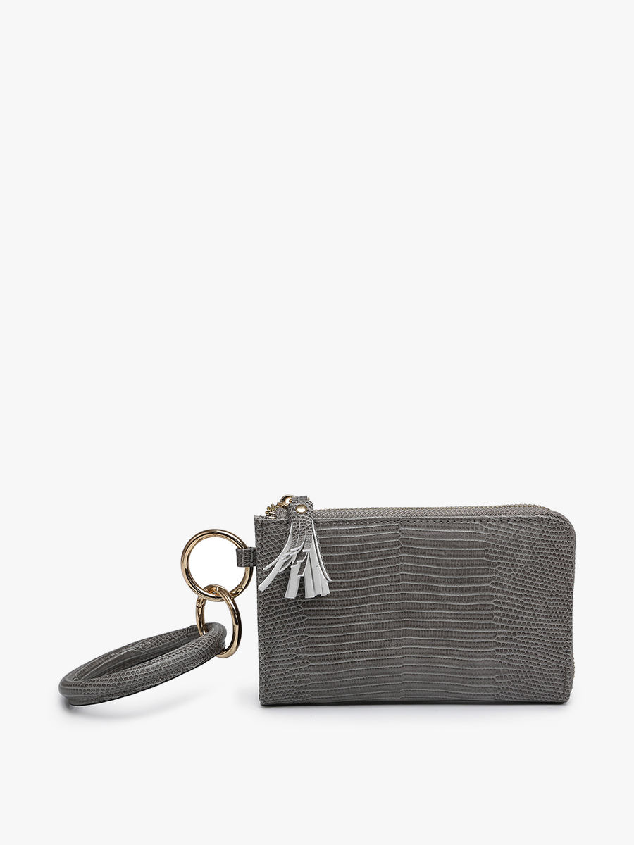 Liv Lizard Bangle Wristlet/Wallet: Grey