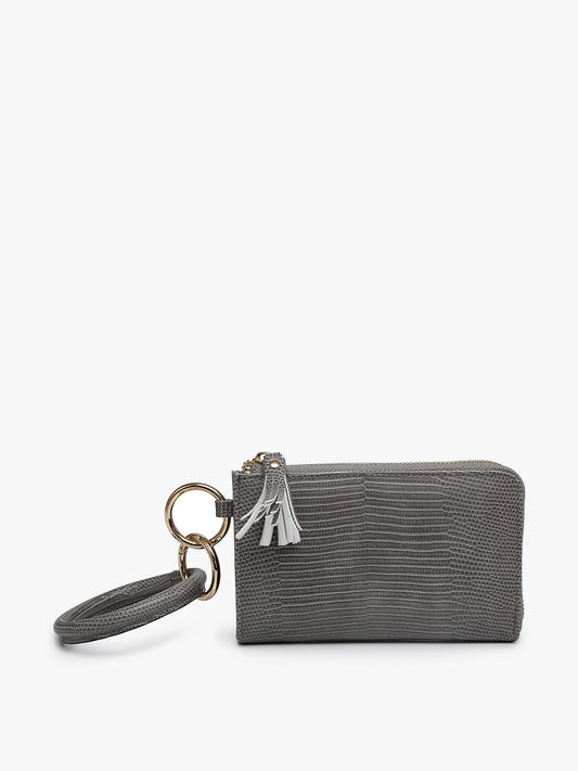 Liv Lizard Bangle Wristlet/Wallet: Grey