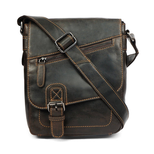 Dallas Leather Crossbody Bag - Brown Unisex