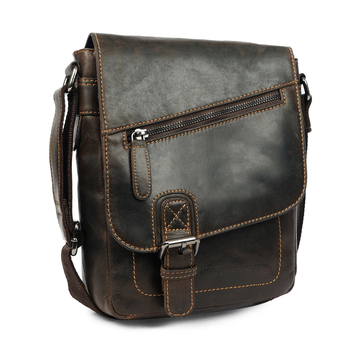 Dallas Leather Crossbody Bag - Brown Unisex, photo 5 of 8