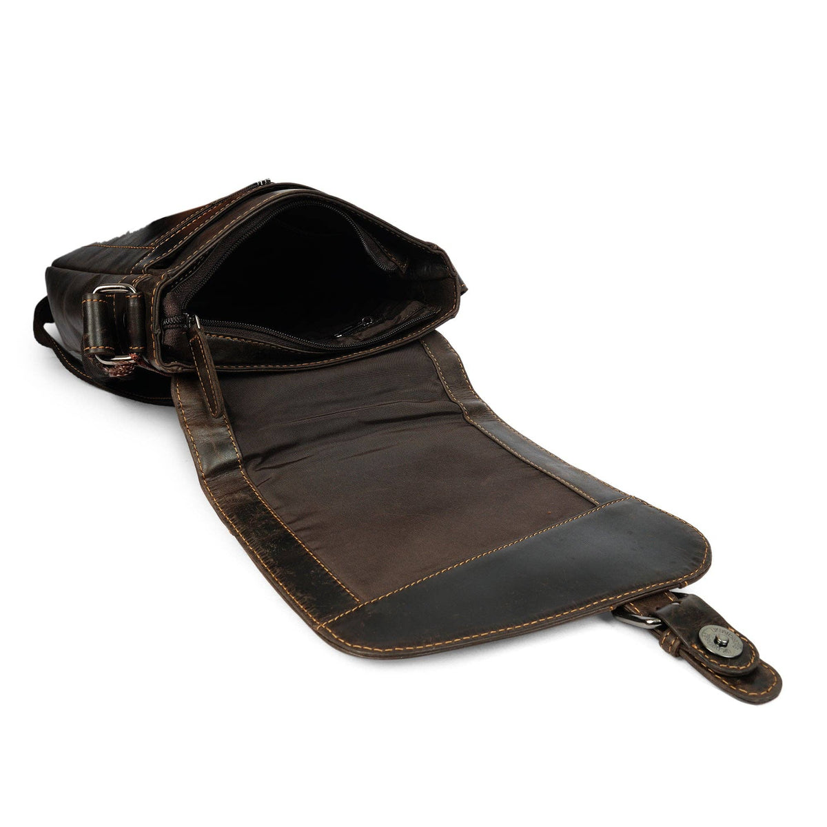 Dallas Leather Crossbody Bag - Brown Unisex, photo 6 of 8