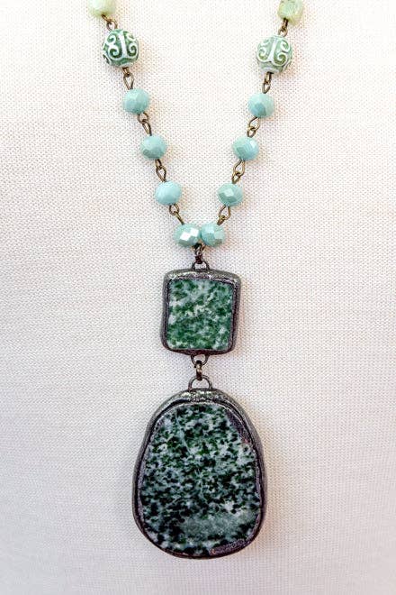 Darby Long Pendant Necklace - African Turquoise, photo 2 of 3