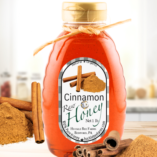Cinnamon Infused Raw Honey: 1 lb Bottle