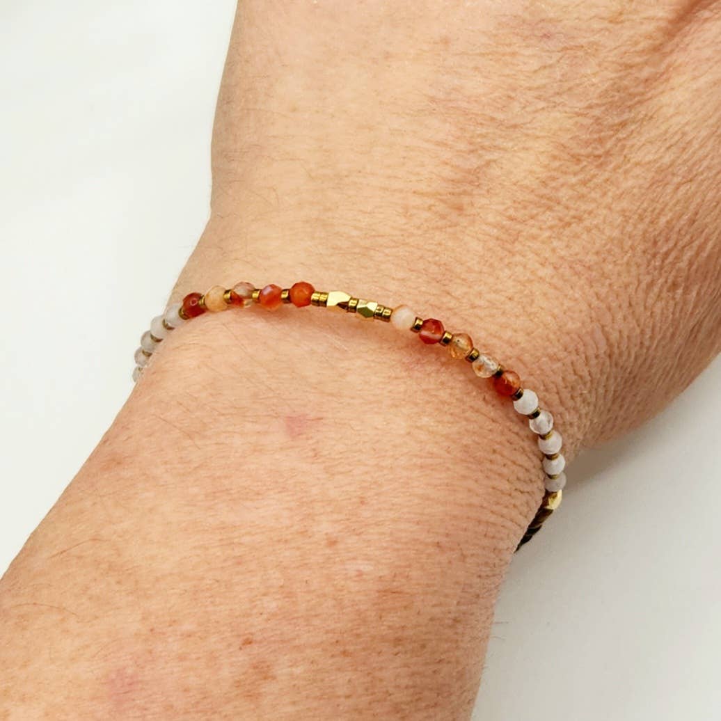 "Depression Support" Gemstone Bracelet - Carnelian, Rose Quartz & Tiger Eye, photo 5 of 5