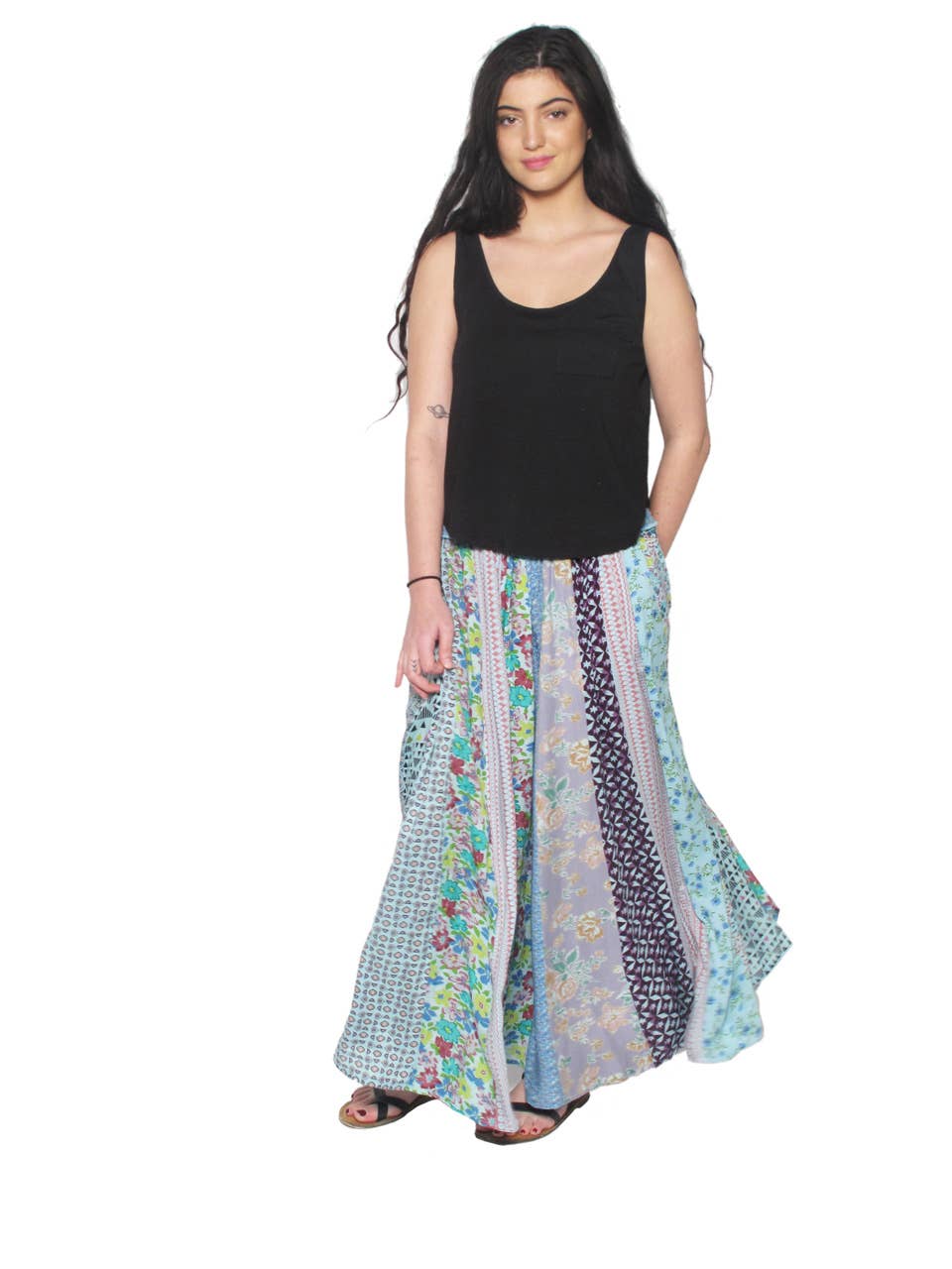 Long Panel Skirt: Mauve