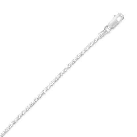 22" Diamond Cut Rope Chain (2mm)
