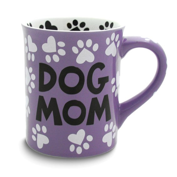 "Dog Mom" 16 oz Stoneware Mug - multi-colored stoneware