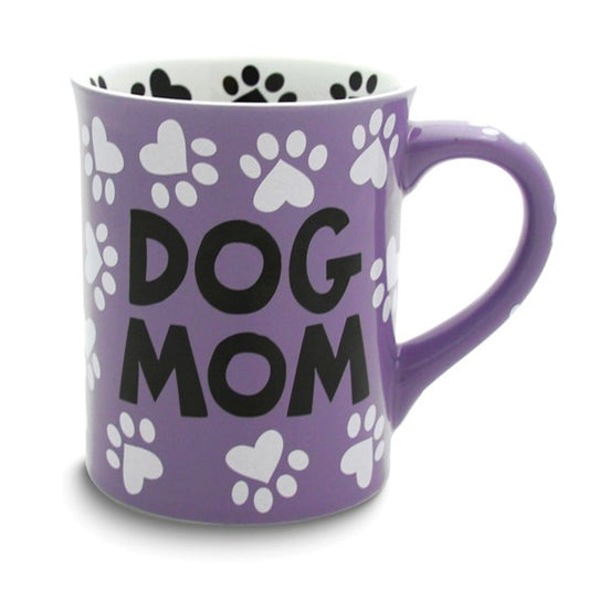 "Dog Mom" 16 oz Stoneware Mug - multi-colored stoneware