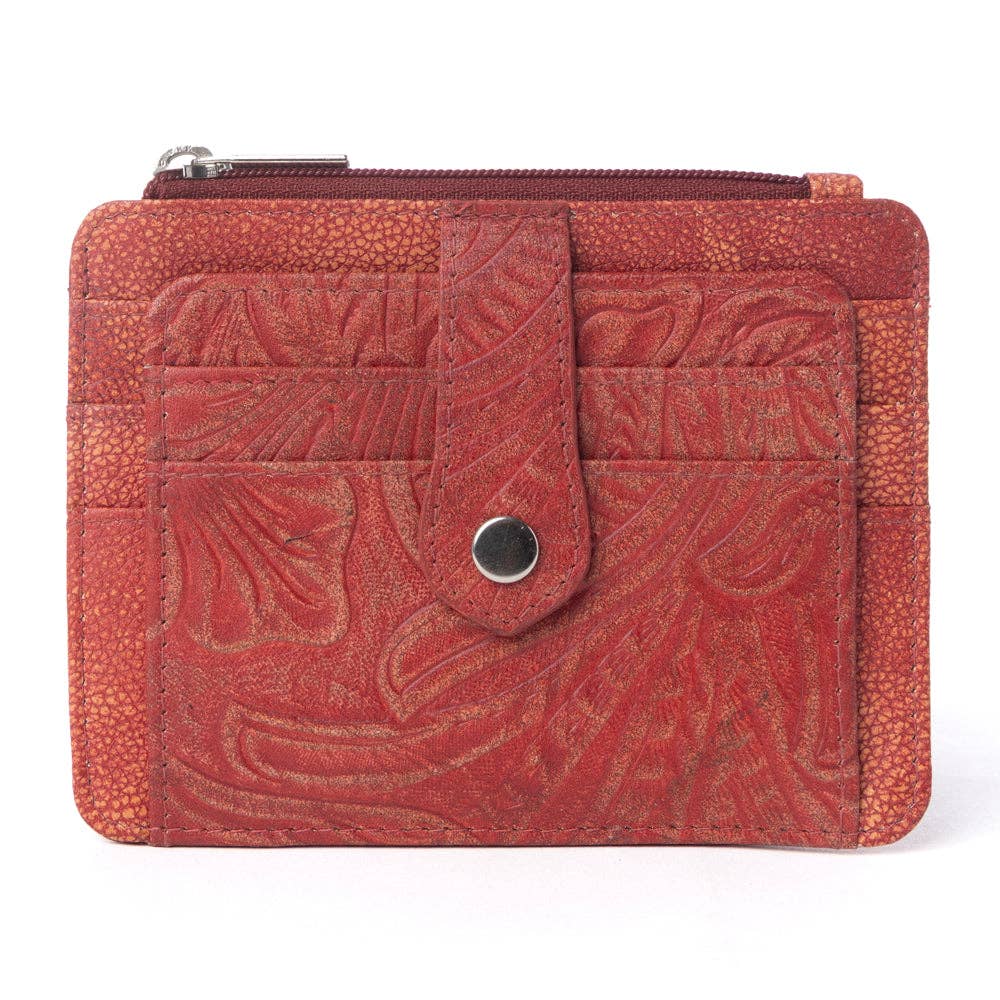 Driftwood Cove Embossed Leather RFID Card Holder, photo 10 of 13