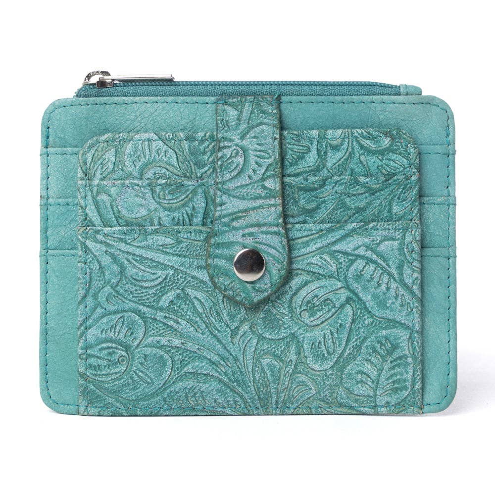 Driftwood Cove Embossed Leather RFID Card Holder, photo 2 of 13