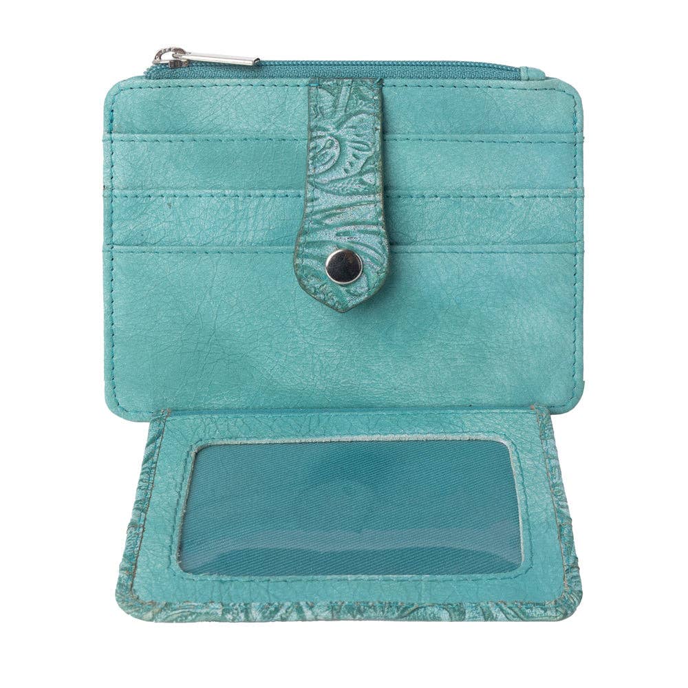 Driftwood Cove Embossed Leather RFID Card Holder, photo 5 of 13