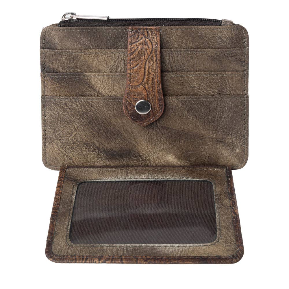 Driftwood Cove Embossed Leather RFID Card Holder, photo 9 of 13