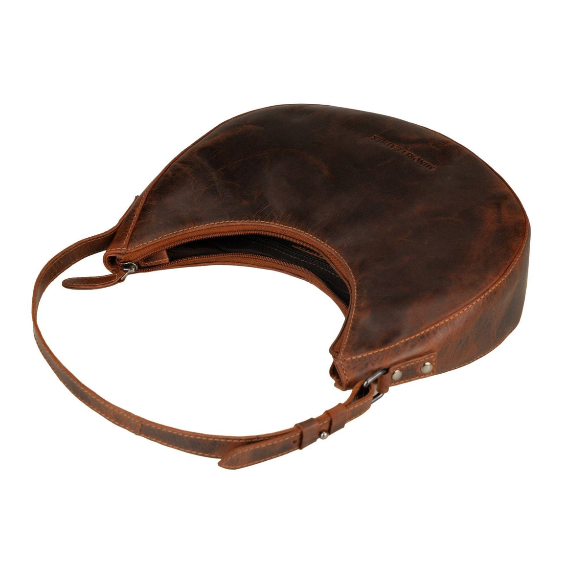 Selene Hobo Leather Shoulder Bag: Brown