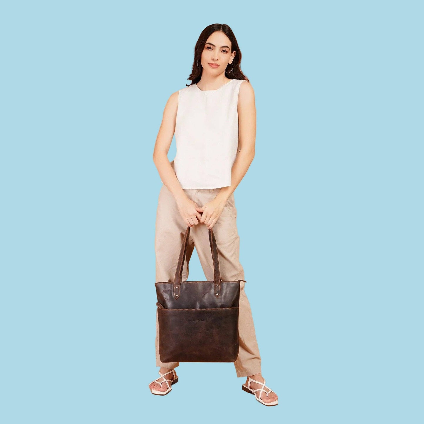 Rowan Leather Tote Bag – Women – Brown