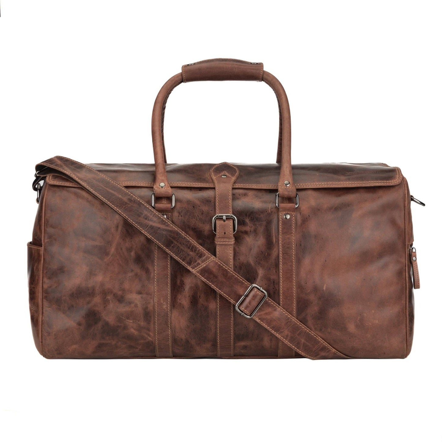 Miami Leather Weekender Bag – Unisex – Chestnut