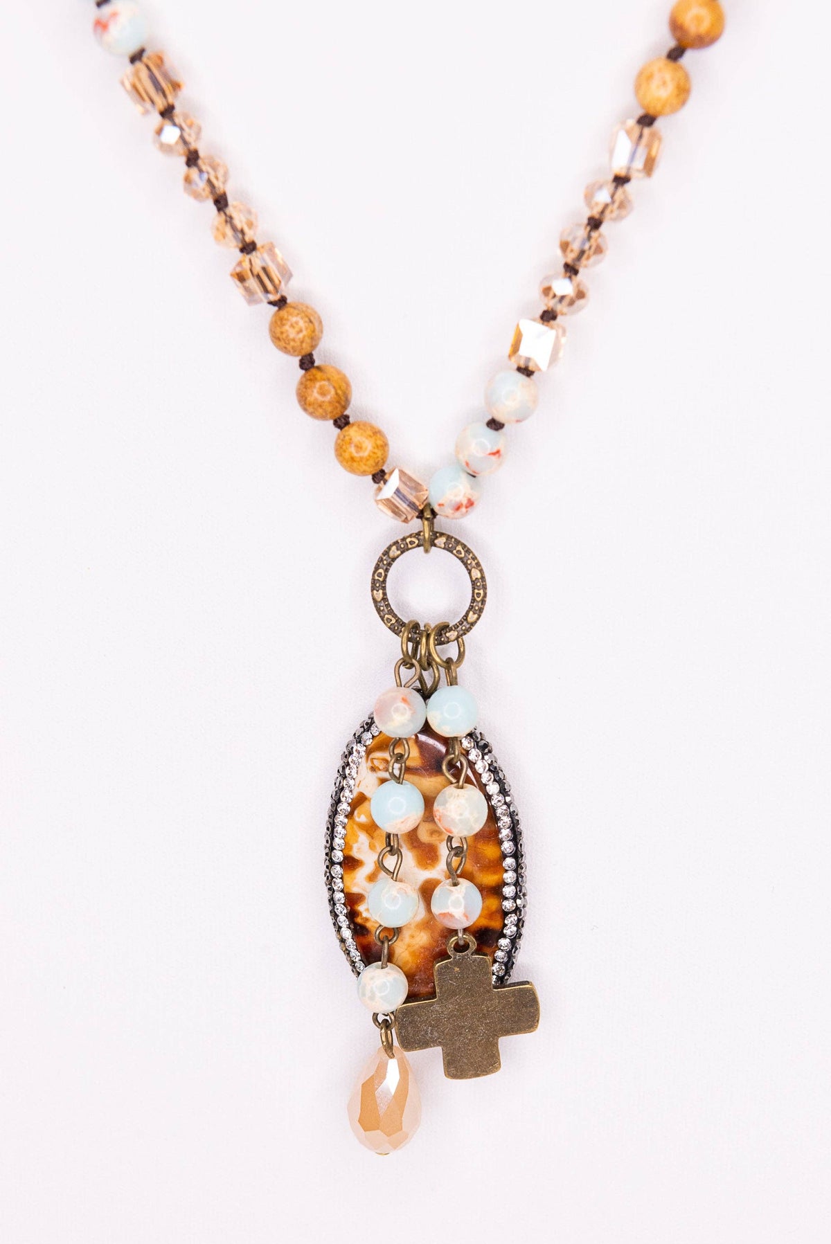 Emma Charm Necklace - Amazonite & Jasper, photo 5 of 8