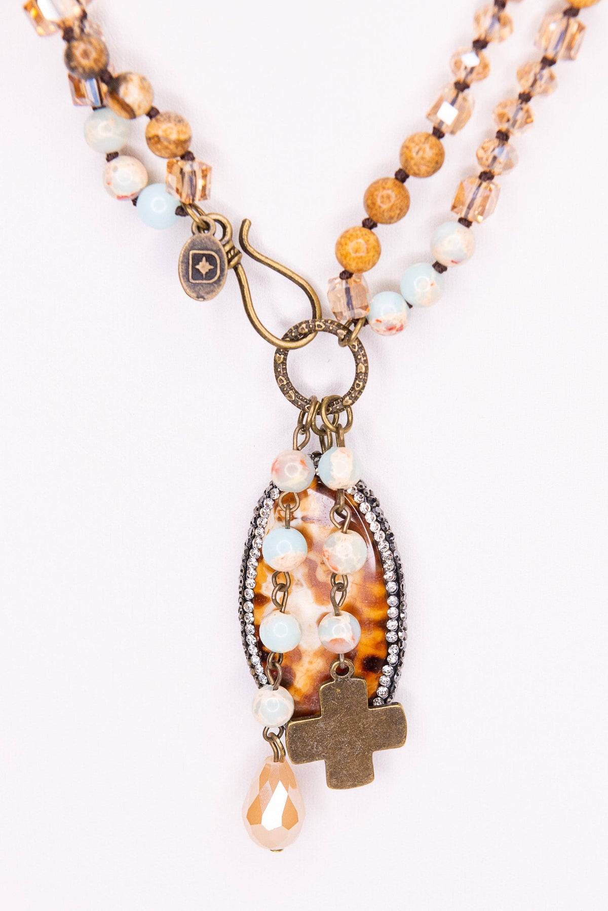 Emma Charm Necklace - Amazonite & Jasper, photo 6 of 8