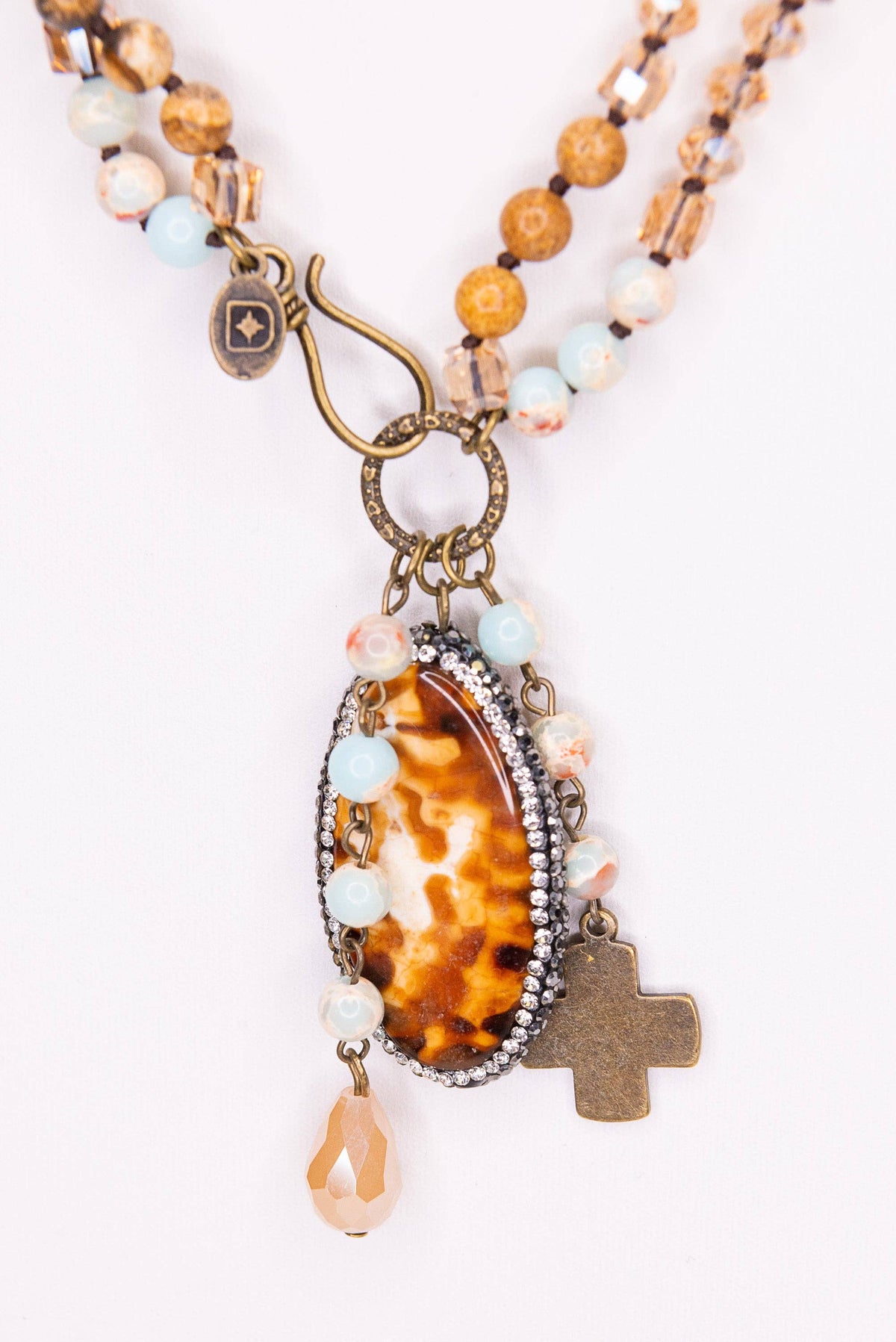 Emma Charm Necklace - Amazonite & Jasper, photo 7 of 8