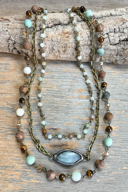 Emory Convertible Beaded Necklace - Amazonite, photo 1 of 2