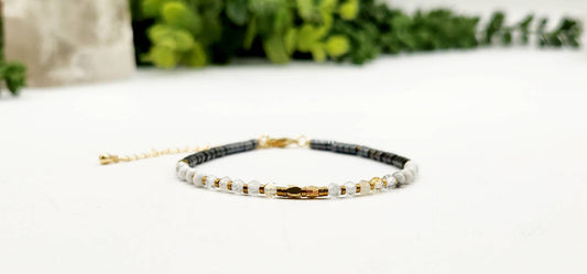 "Empath Protection" Gemstone Bracelet - Citrine, White Howlite & Hematite, photo 1 of 5