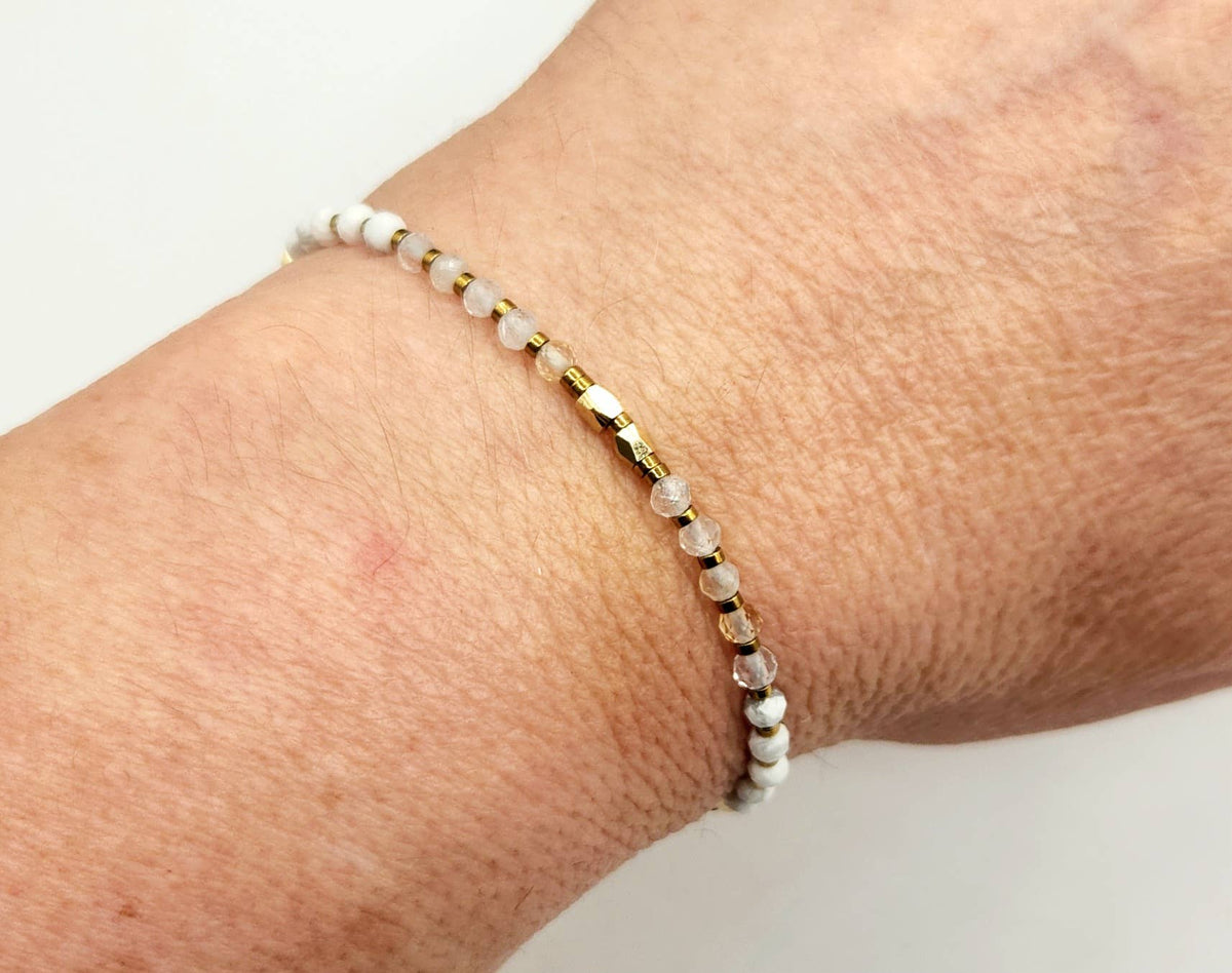 "Empath Protection" Gemstone Bracelet - Citrine, White Howlite & Hematite, photo 5 of 5
