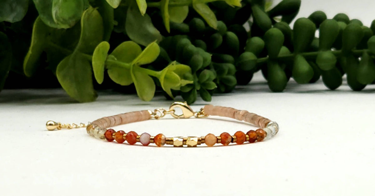 "Energy Boost" Gemstone Bracelet - Carnelian, Citrine & Sunstone, photo 1 of 3