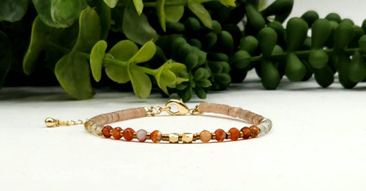 "Energy Boost" Gemstone Bracelet - Carnelian, Citrine & Sunstone, photo 1 of 3