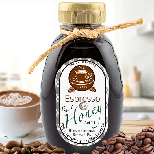 Espresso Infused Raw Honey - 1 lb bottle