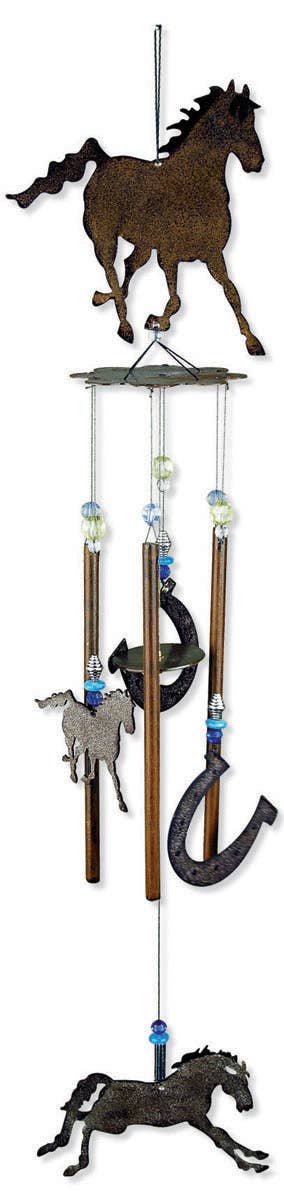 28" Galloping Cowboys Wind Chime Garden Decor - 80315