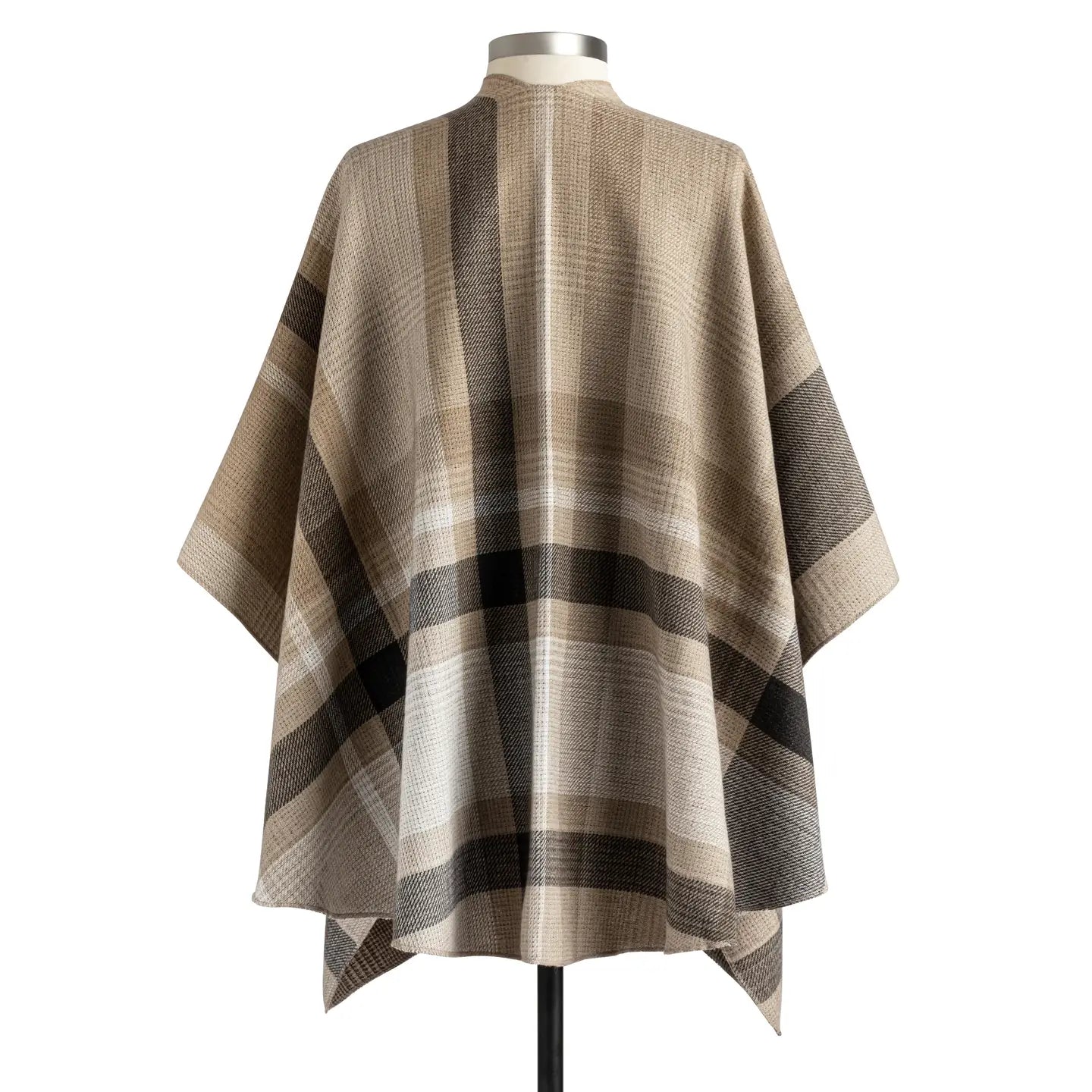Plaid Reversible Camel Wrap - 46x70in