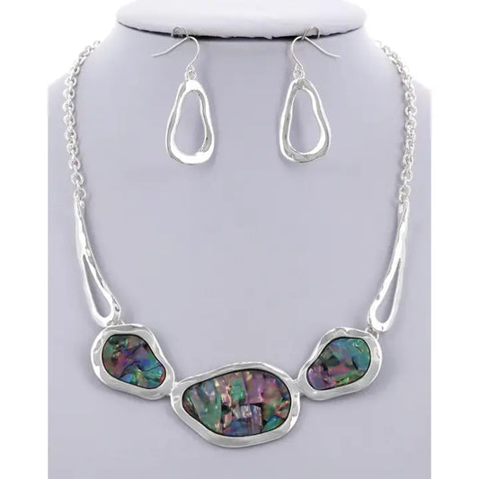 Abalone Bib Necklace Set