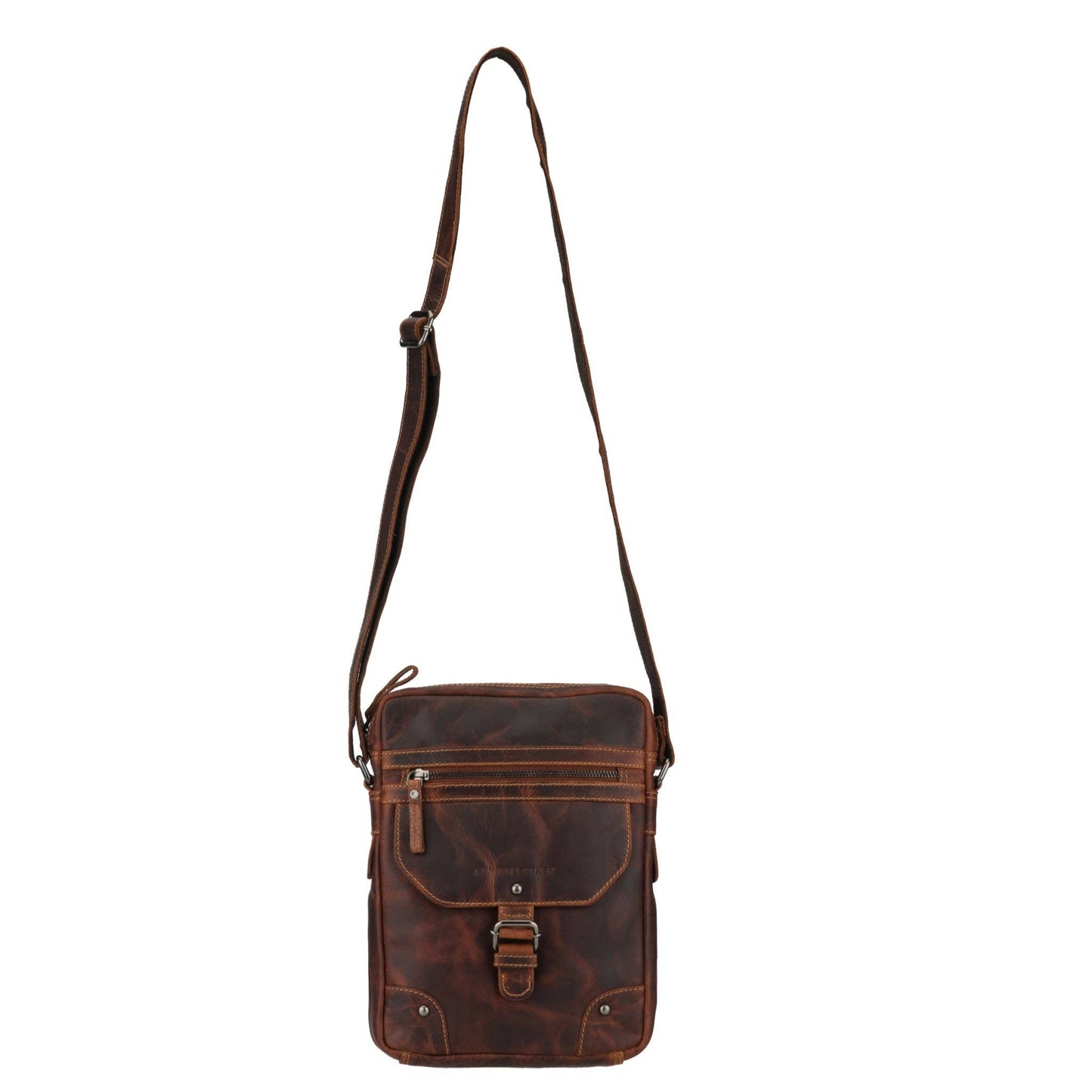 Denver Full-Grain Leather Crossbody Bag – Chestnut