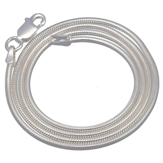 Italian 2mm Sterling Silver Snake Chain Necklace 24"