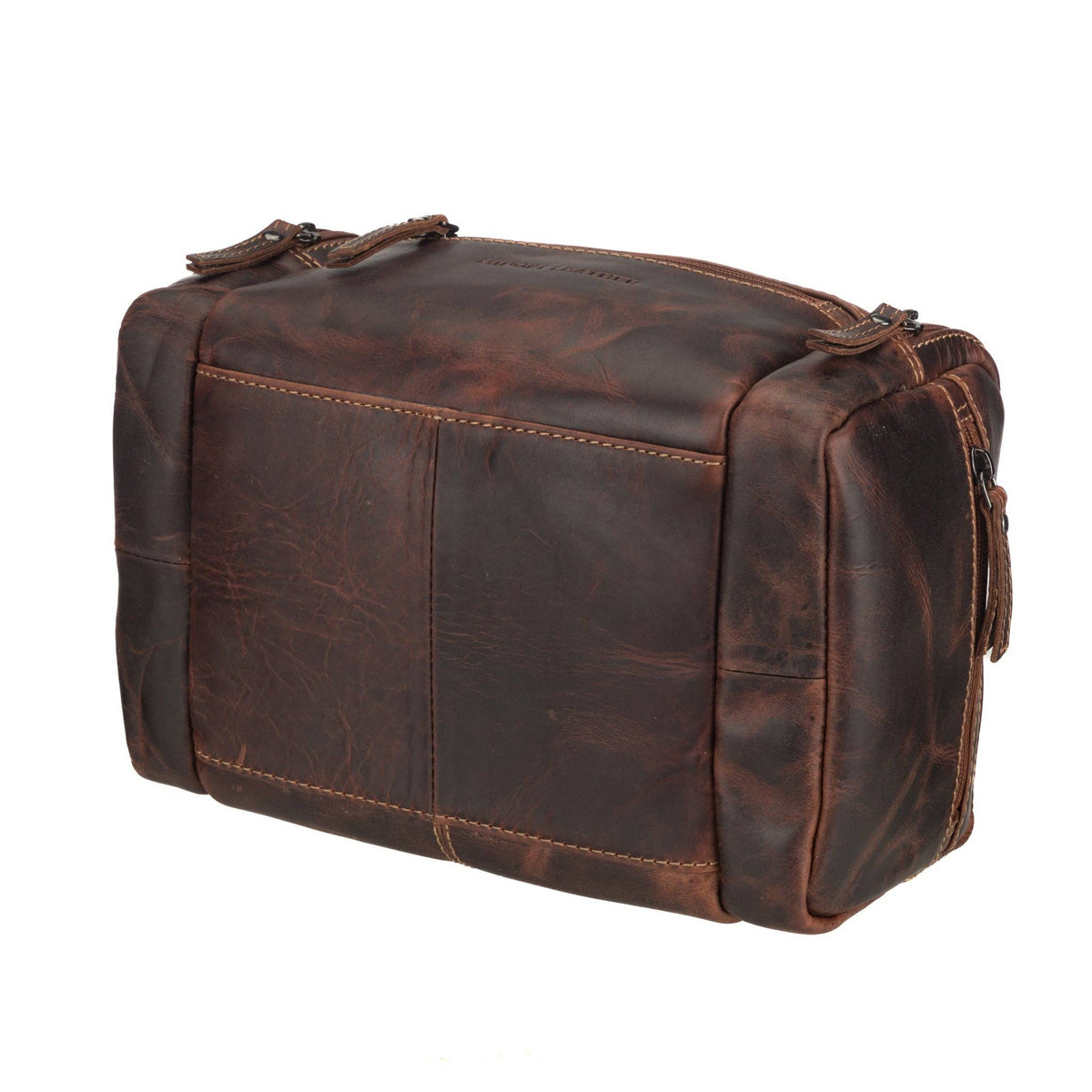 Premium Leather Toiletry Bag, Dopp Kit for Men – Winston – Chestnut