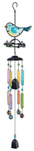 Glass Bird Metal & Glass Wind Chime Garden Decor - NP107