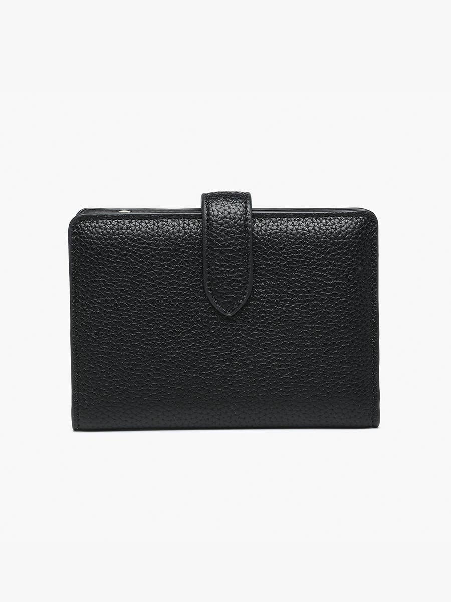 Jane Snap Cover Bi-Fold Wallet: Black