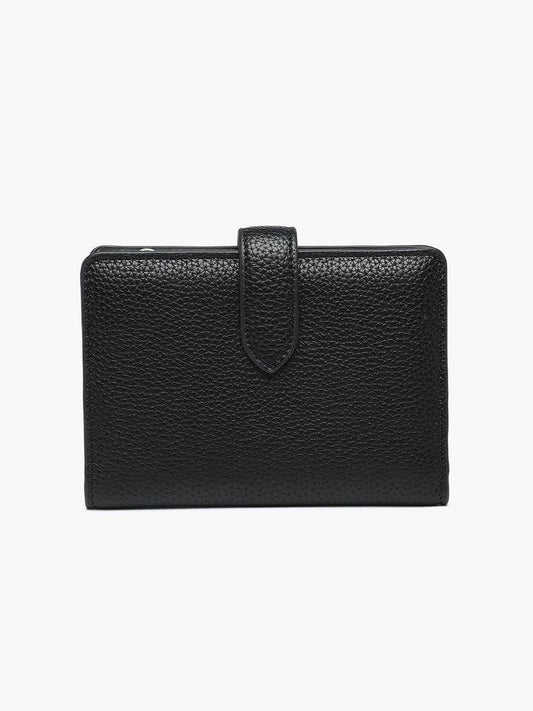 Jane Snap Cover Bi-Fold Wallet: Black