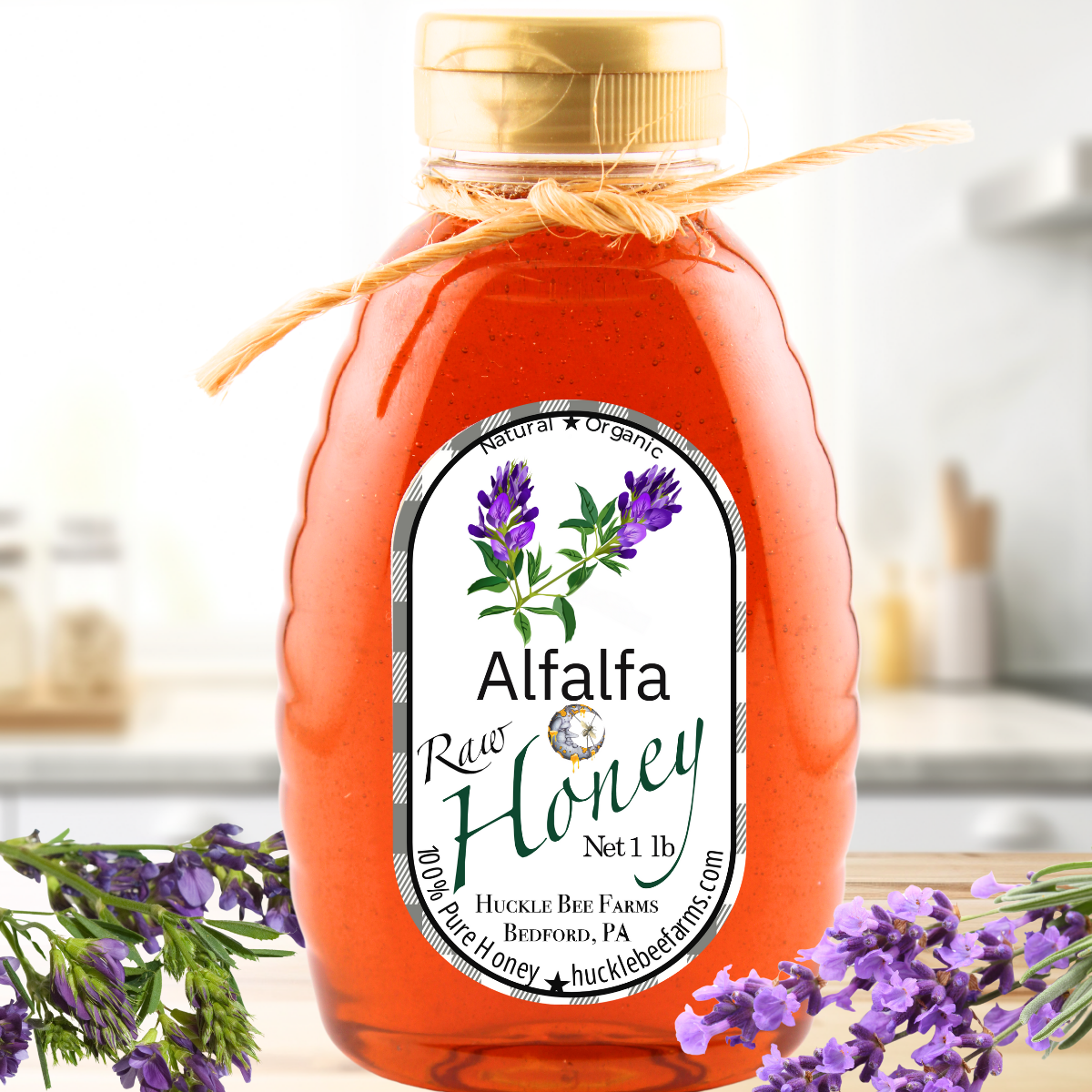 Raw Alfalfa Honey: 1 lb Bottle