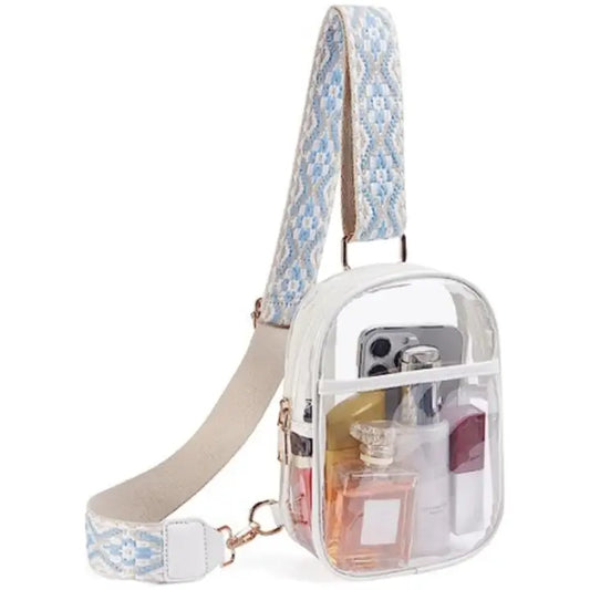 Jacquard Transparent Strap Women's Singles Backpack