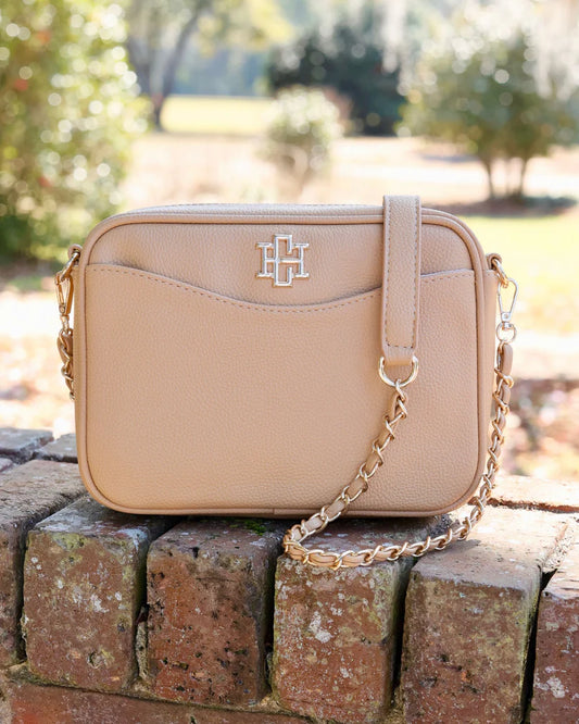 Fiona Pebbled Vegan Leather Crossbody - Tan