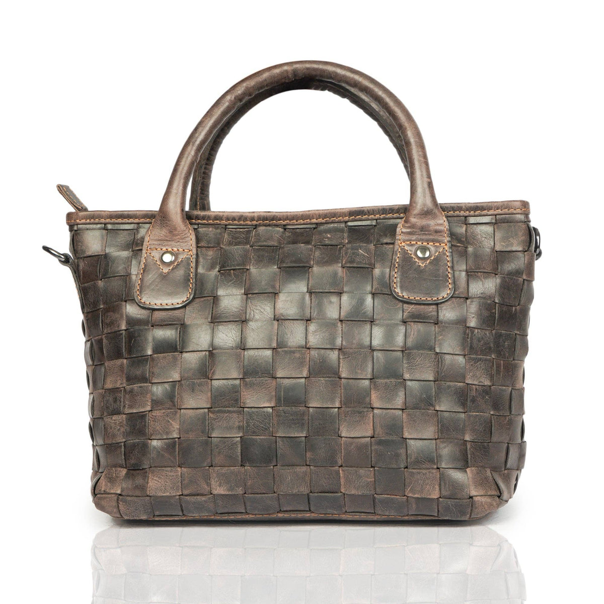 Florence Handwoven Leather Tote Bag - Brown, photo 12 of 19