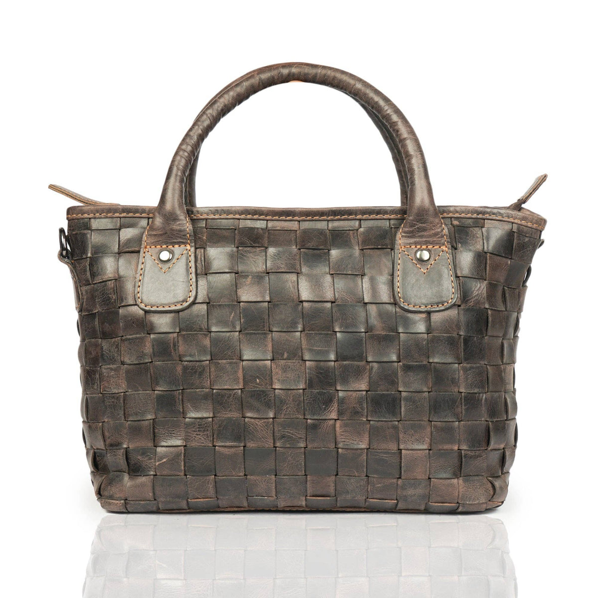 Florence Handwoven Leather Tote Bag - Brown, photo 17 of 19