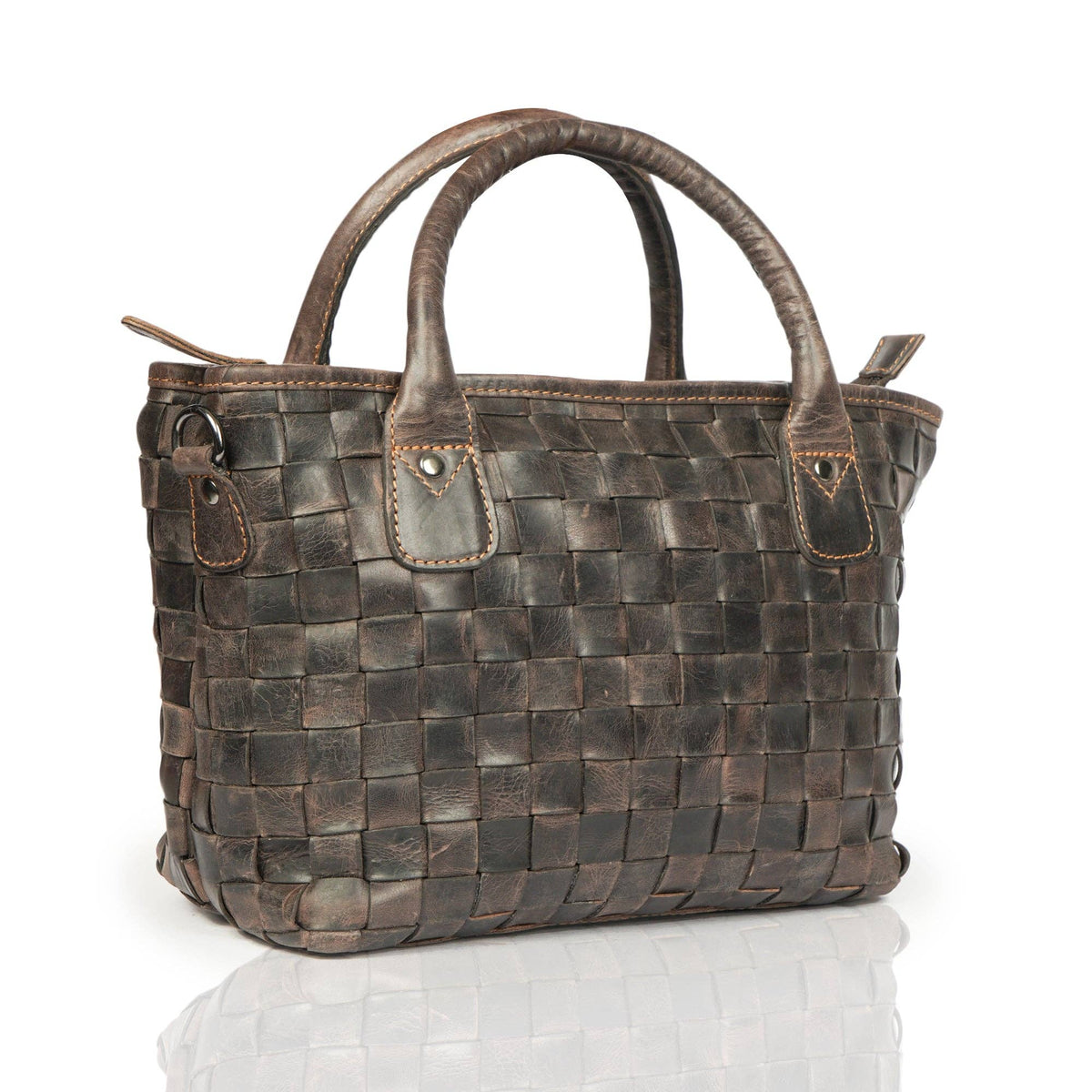 Florence Handwoven Leather Tote Bag - Brown, photo 18 of 19