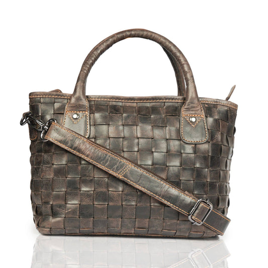 Florence Handwoven Leather Tote Bag - Brown, photo 2 of 19