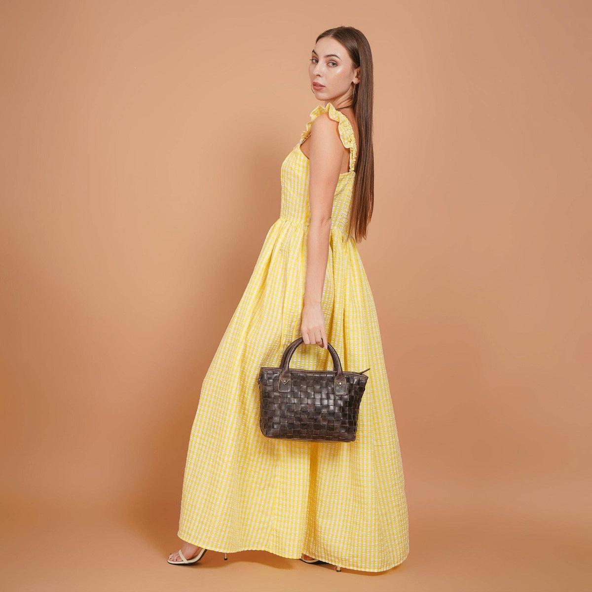 Florence Handwoven Leather Tote Bag - Brown, photo 7 of 19