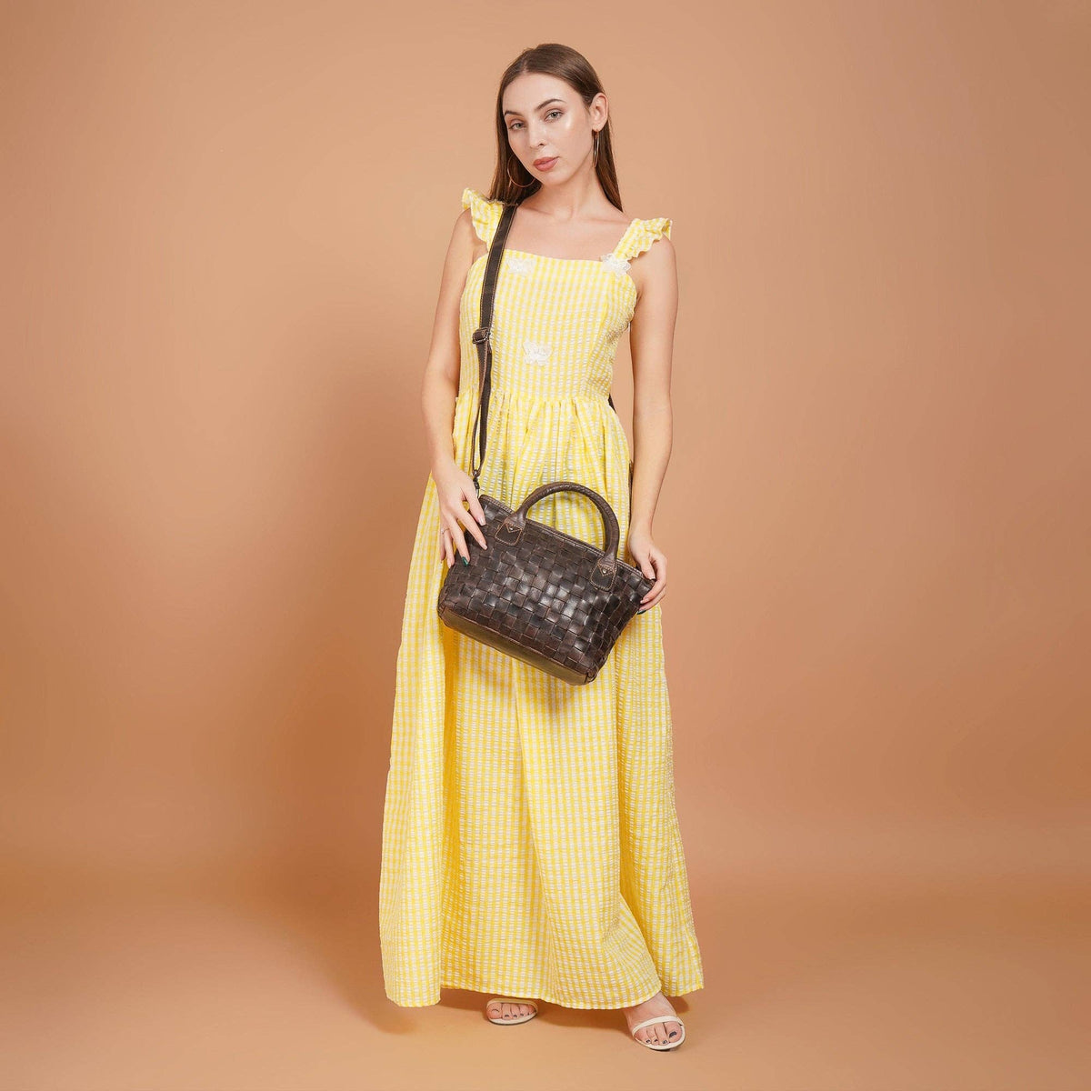 Florence Handwoven Leather Tote Bag - Brown, photo 9 of 19